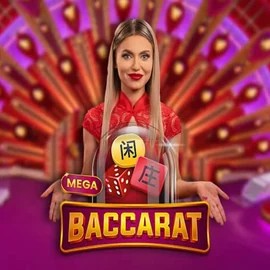 Mega Baccarat slot icon by Pragmatic Play, available at Telbet Casino